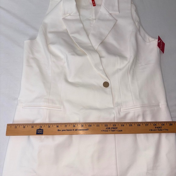 SPANX ponte wrap vest off White Sleeveless Longline dress XL new lined - Picture 6 of 12